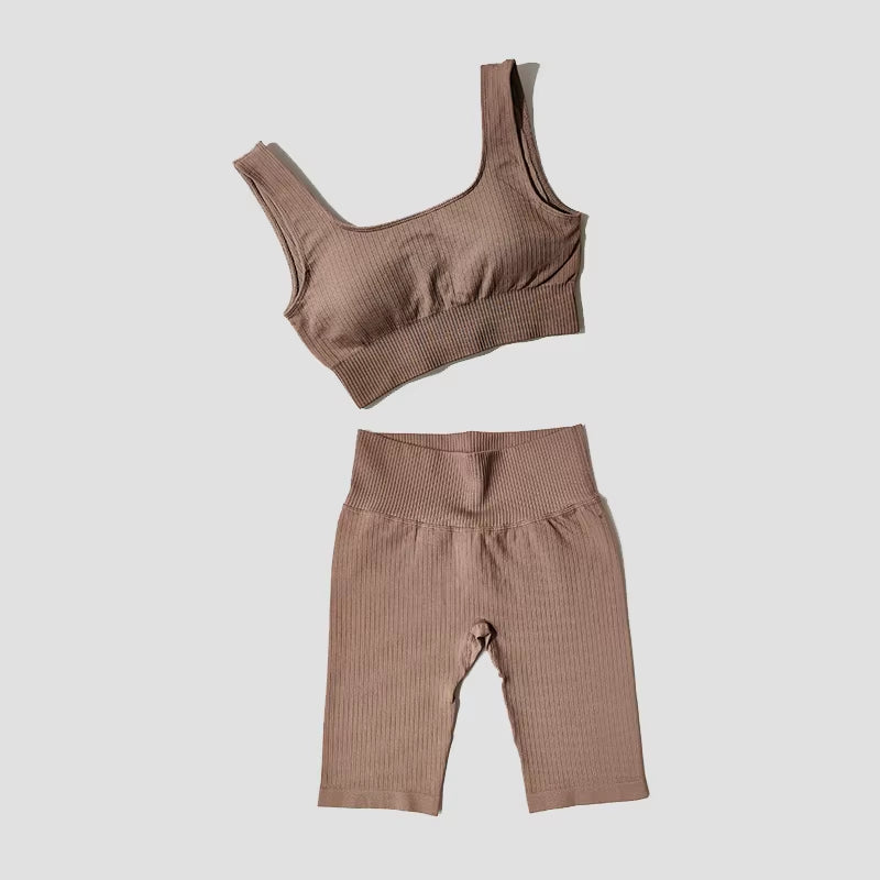 Yoga Set Seamless Women'S Sportswear Workout Clothes Athletic Wear Gym Legging Fitness Bra Crop Top Long Sleeve Sports Suits
