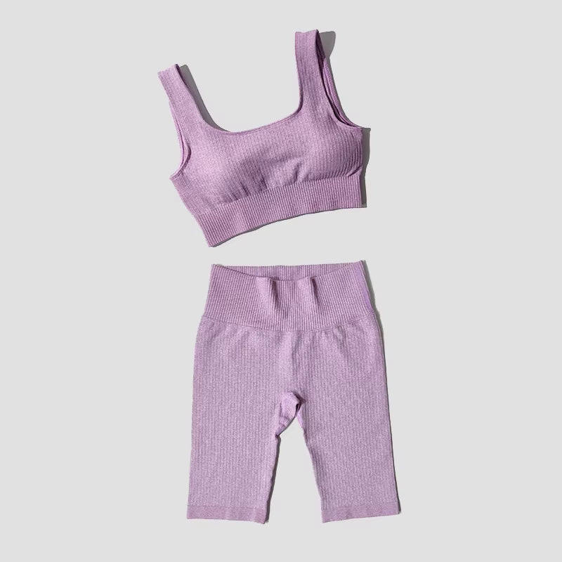 Yoga Set Seamless Women'S Sportswear Workout Clothes Athletic Wear Gym Legging Fitness Bra Crop Top Long Sleeve Sports Suits