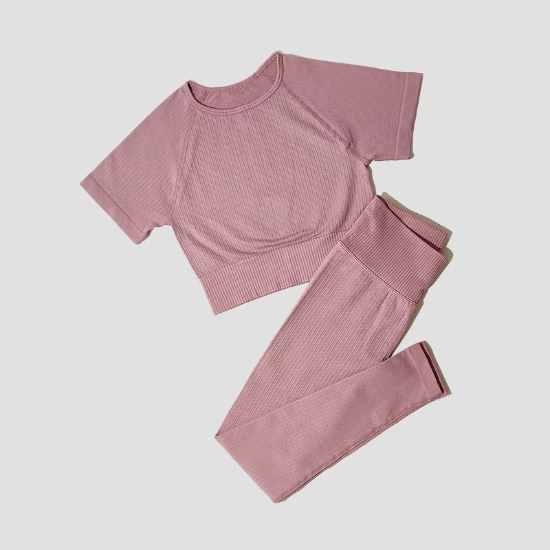 Yoga Set Seamless Women'S Sportswear Workout Clothes Athletic Wear Gym Legging Fitness Bra Crop Top Long Sleeve Sports Suits