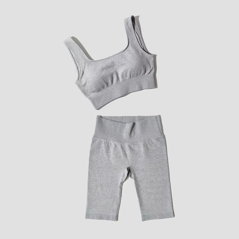 Yoga Set Seamless Women'S Sportswear Workout Clothes Athletic Wear Gym Legging Fitness Bra Crop Top Long Sleeve Sports Suits