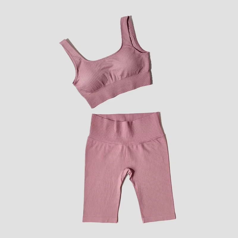 Yoga Set Seamless Women'S Sportswear Workout Clothes Athletic Wear Gym Legging Fitness Bra Crop Top Long Sleeve Sports Suits